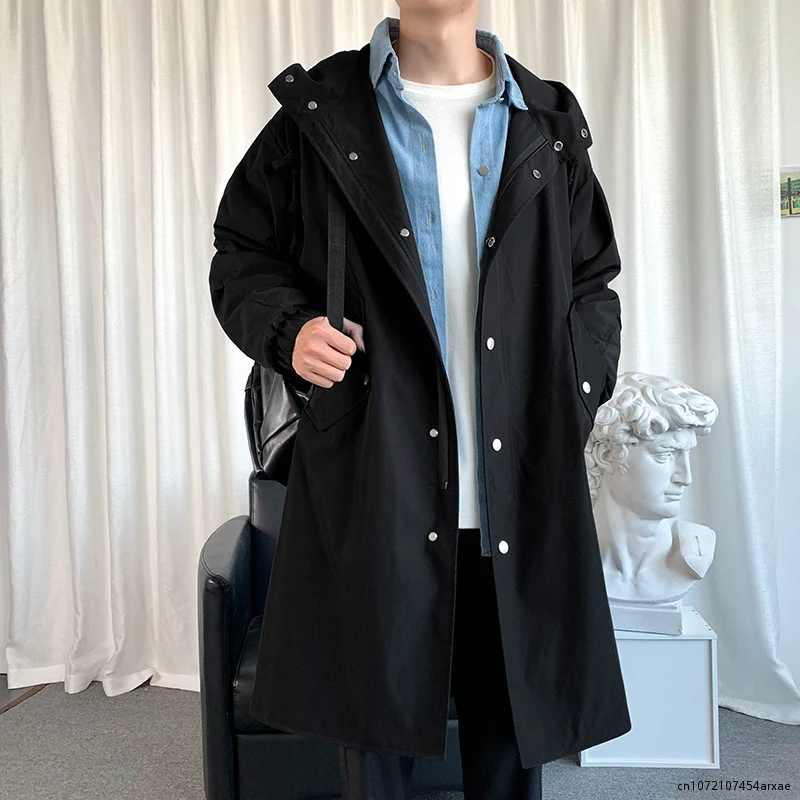 2023 Men's Windbreaker Jacket Long Trench Oversize Loose Streetwear Hooded Vintage Black Coats High Street Casual Male Outerwear
2023 Men's Windbreaker Jacket Long Trench Oversize Loose Streetwear Hooded Vintage Black Coats High Street Casual Male Outerwear