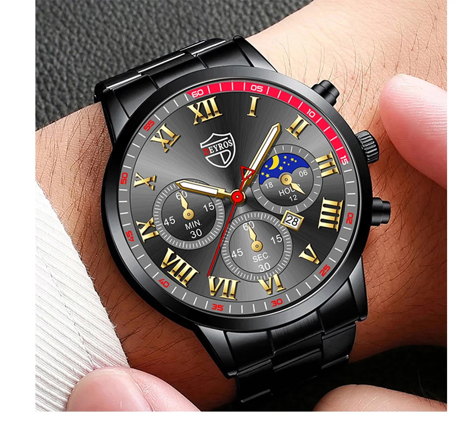 Fashion Mens Stainless Steel Watches Luxury Quartz Wristwatch Calendar Luminous Clock Men Business Casual Watch Reloj Hombre Fashion Mens Stainless Steel Watches Luxury Quartz Wristwatch Calendar Luminous Clock Men Business Casual Watch Reloj Hombre