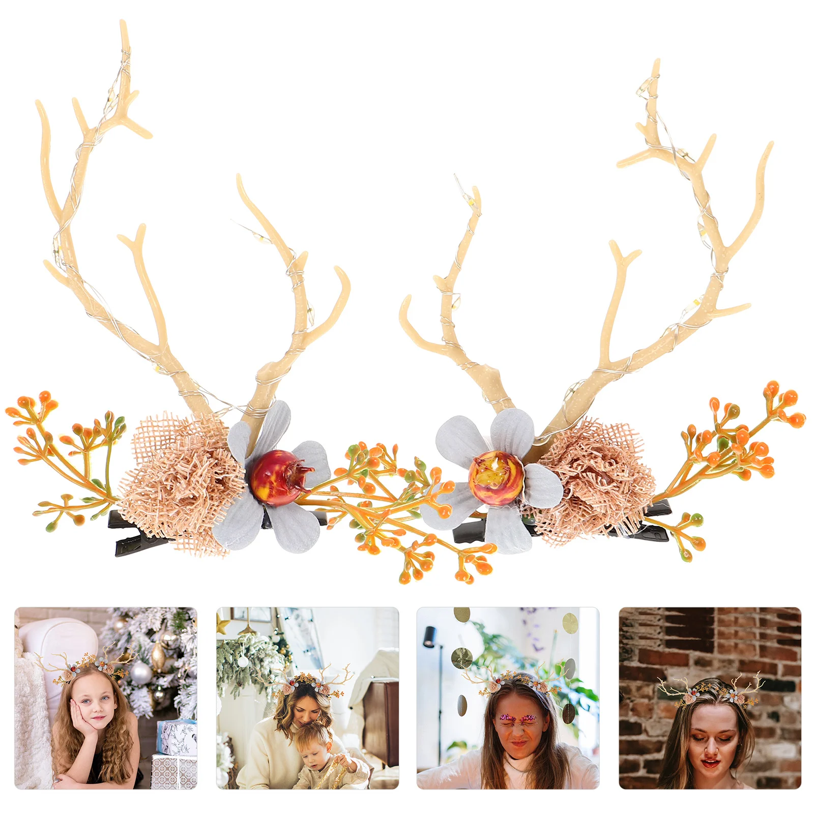 Hair Clip Girl Antler Cute Decorate Xmas with Light Decorative Deer Antlers Christmas Headpiece Miss
Hair Clip Girl Antler Cute Decorate Xmas with Light Decorative Deer Antlers Christmas Headpiece Miss