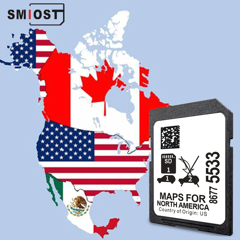 

SMIOST Sat Nav Maps 8GB for GM 8677-5533 North America Maps 2023 for Cadillac Silverado 1500/2500/3500 SD Navigation Card