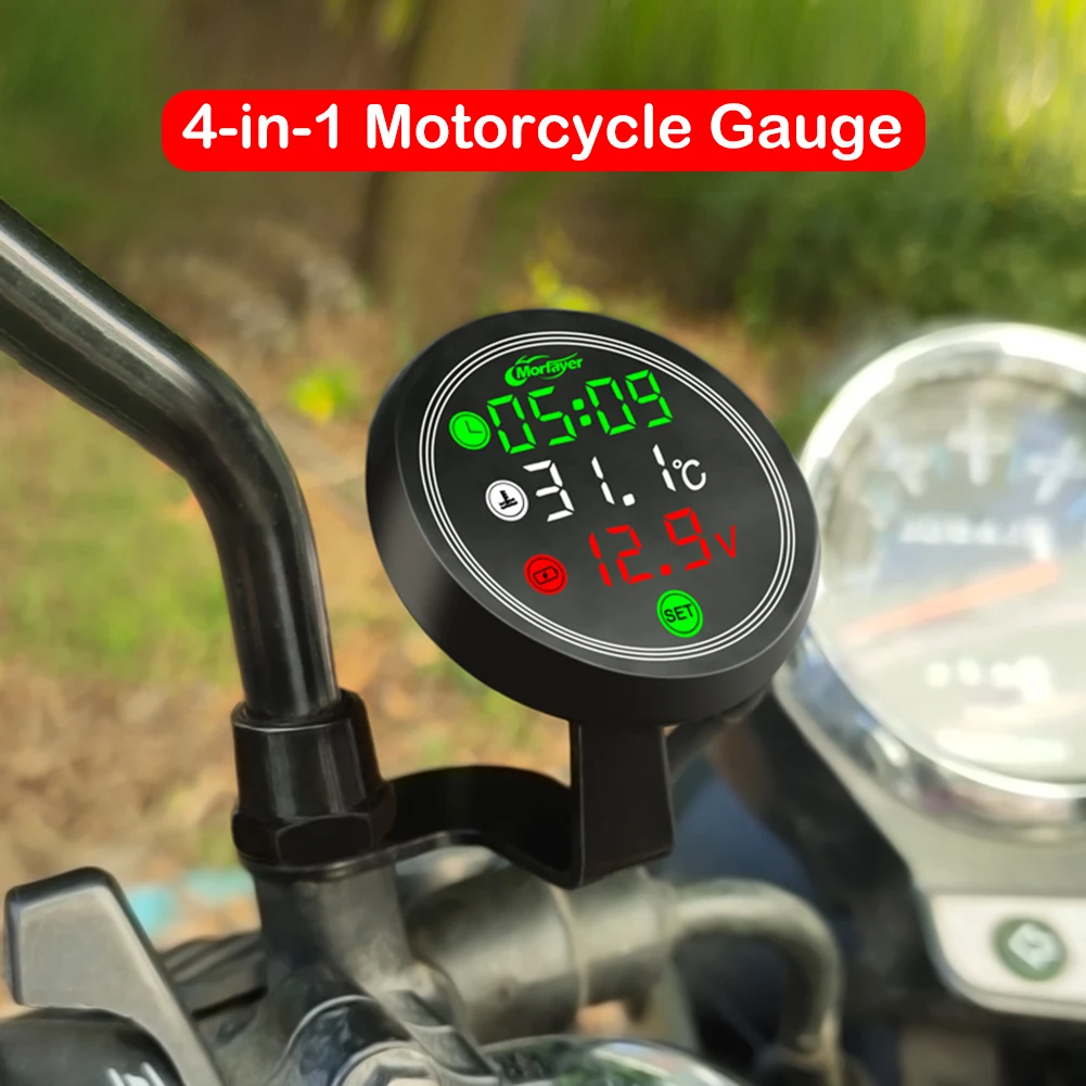 9-24V Motorcycle Thermometer LED Digital Display Electronic 4 In 1 Water Temperature Meter Voltmeter Gauge Low Voltage Alarm
9-24V Motorcycle Thermometer LED Digital Display Electronic 4 In 1 Water Temperature Meter Voltmeter Gauge Low Voltage Alarm