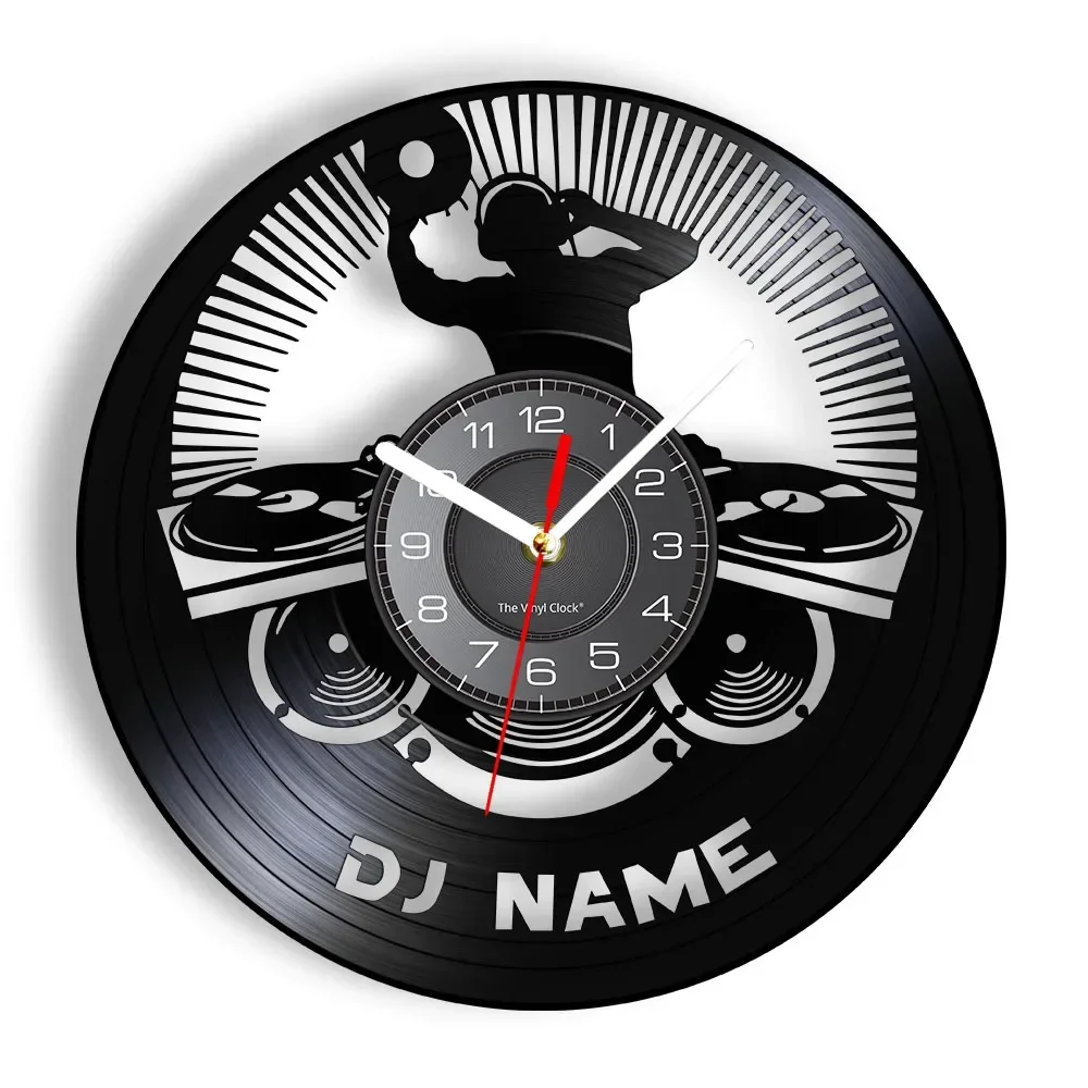 Personalized Name DJ Vinyl Record Wall Clock Music Nightclub Party Decor Design Custom DJ Rock Name Hanging Silent Quartz Clock
Personalized Name DJ Vinyl Record Wall Clock Music Nightclub Party Decor Design Custom DJ Rock Name Hanging Silent Quartz Clock