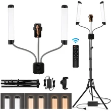 LED Double Arms Photography Light Long Strips Fill Light with 200cm Tripod Stand LCD Screen 3000K-6000K Live Broadcast Lighting
LED Double Arms Photography Light Long Strips Fill Light with 200cm Tripod Stand LCD Screen 3000K-6000K Live Broadcast Lighting