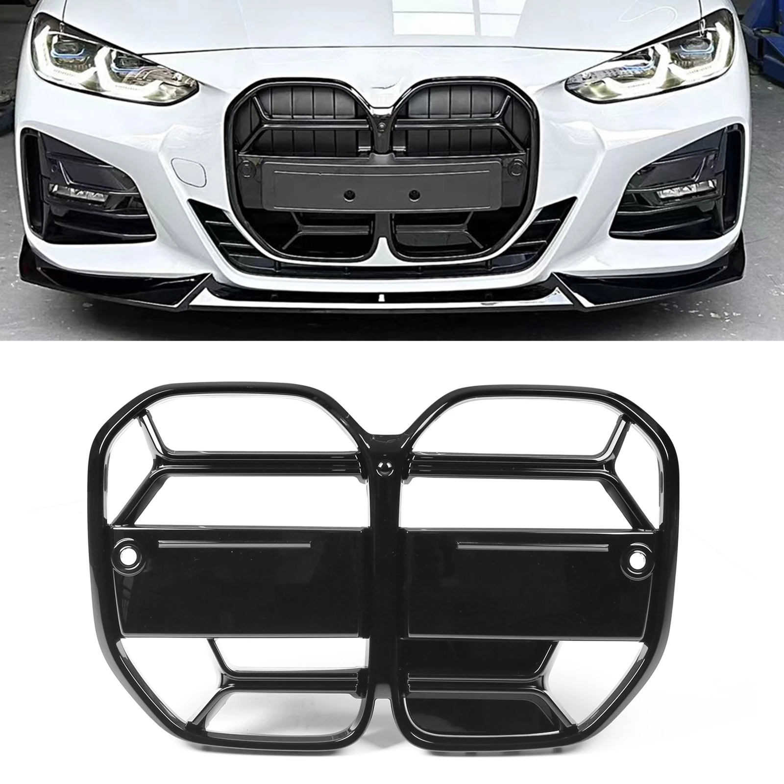 

Front Grille Grill For BMW G22 G23 4 Series 2021 2022 2023 2-Door Only Black Car Upper Bumper Hood Mesh Grid