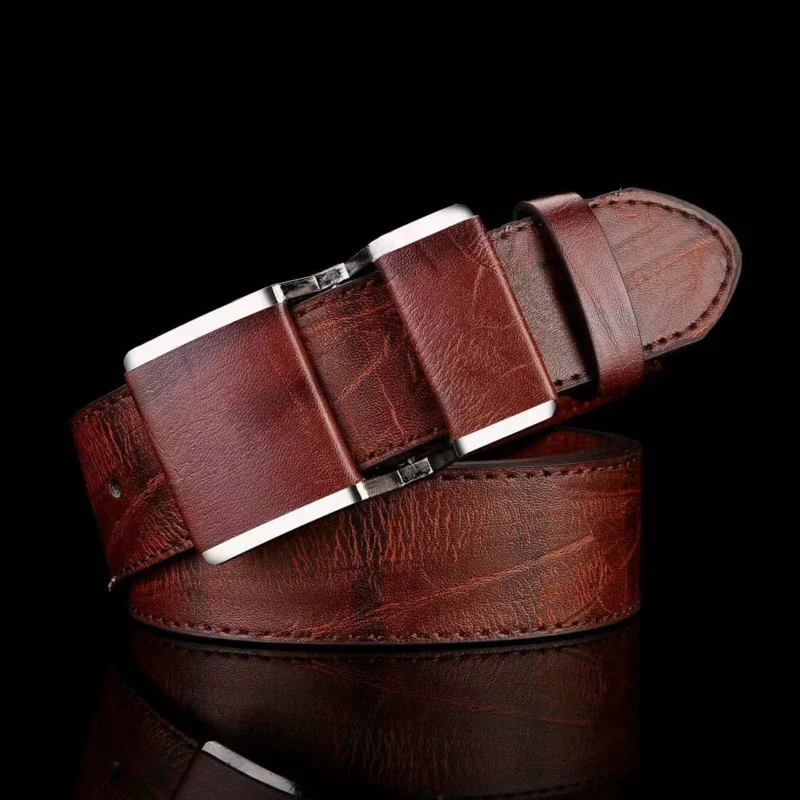 

2024 New Men's Belt Korean Fashion Smooth Buckle Business Casual Belt Fashion Young Men's Trouser Designer Luxury Brand Belts