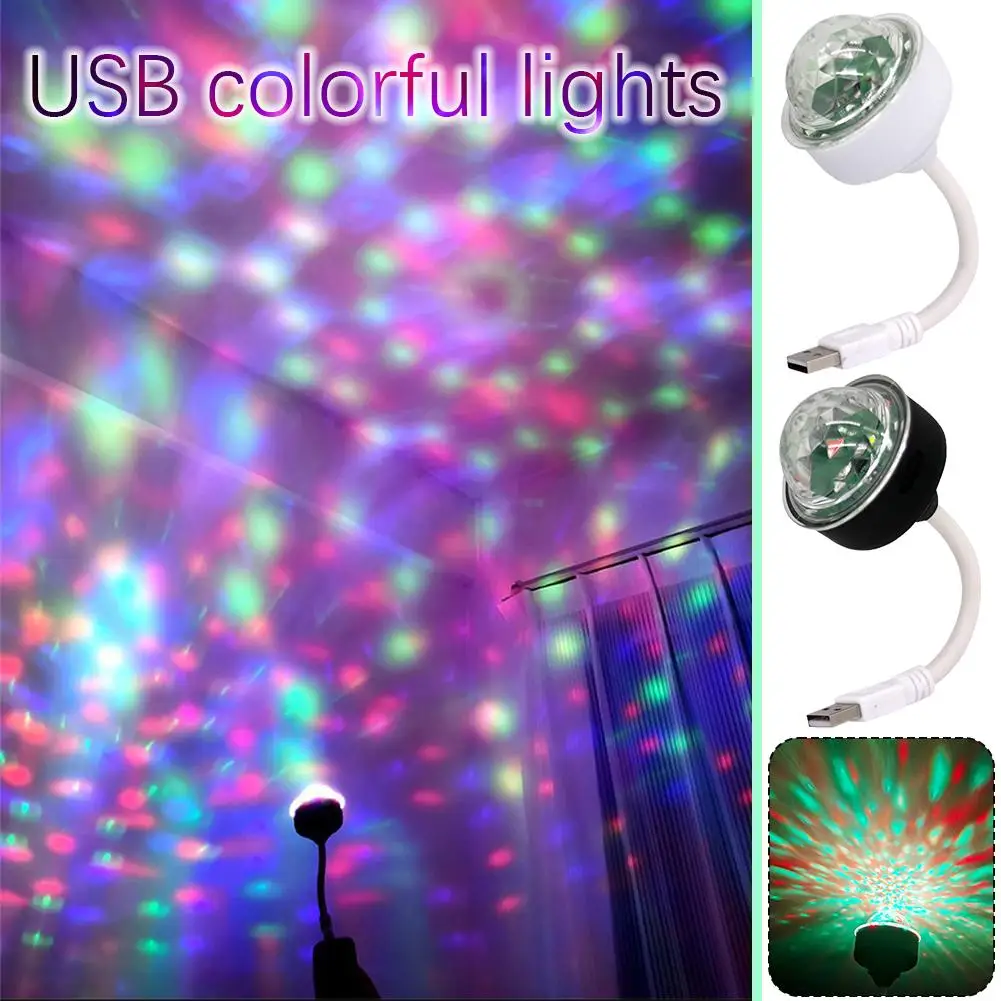 

6W Auto Rotating LED Projector Light Laser Lamp Bulb Voice Control Crystal Ball Christmas Party DJ Disco Stage Lamp for Car G8J8