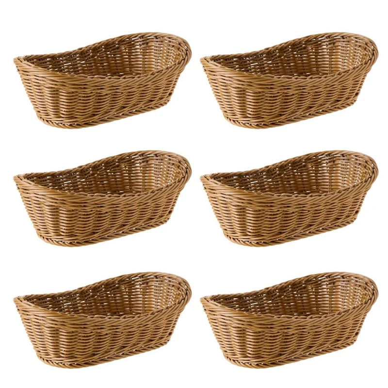 6X Oval Wicker Woven Bread Basket, 10.2Inch Storage Basket For Food Fruit Cosmetic Storage Tabletop And Bathroom
6X Oval Wicker Woven Bread Basket, 10.2Inch Storage Basket For Food Fruit Cosmetic Storage Tabletop And Bathroom