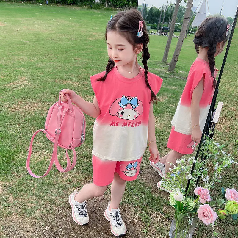 Sweet Kuromi Kawaii Anime Ins Fashion Shirt Pants Summer Cute Sanrio My Melody Short Sleeve Set Casual Clothing Gifts for Kids
Sweet Kuromi Kawaii Anime Ins Fashion Shirt Pants Summer Cute Sanrio My Melody Short Sleeve Set Casual Clothing Gifts for Kids