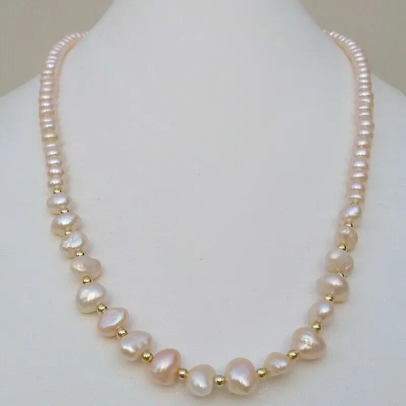 

Ожерелье с узлом ручной работы 6-7 мм 8-9 мм розовый круглый барочный пресноводный жемчуг 48 см женские модные ювелирные изделия