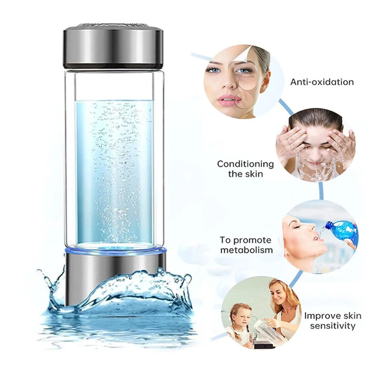 Portable Hydrogen Water Bottle Hydrogen Water Ionizer Machine Electric Water Filter for Home Travel Antioxidants
Portable Hydrogen Water Bottle Hydrogen Water Ionizer Machine Electric Water Filter for Home Travel Antioxidants