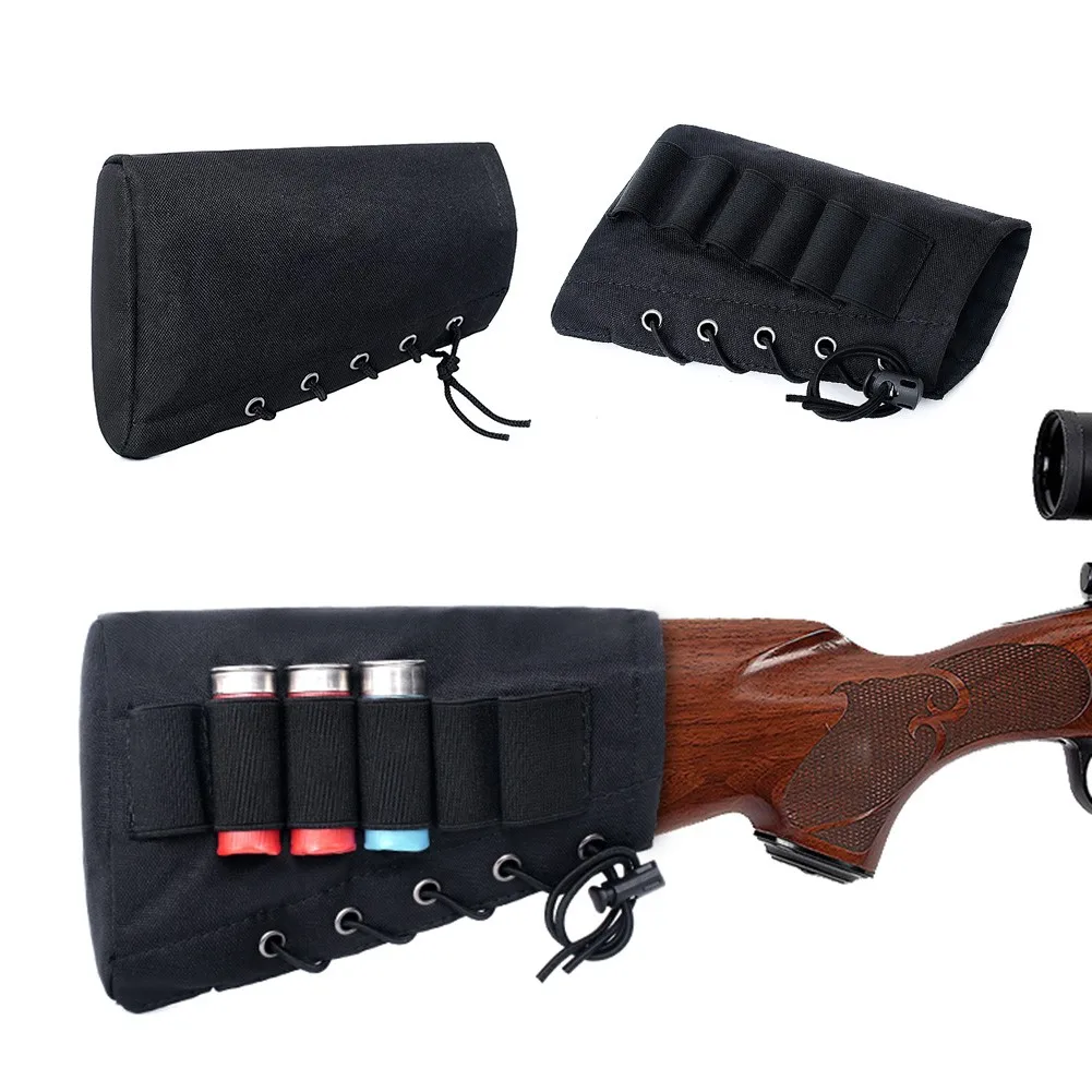 

6 Rounds Cartridge Rifle Ammo Holder 12g / 20g Buttstock Bag For Outdoor Tacticals Gun-stock Bag Hunting Shooting Accessories