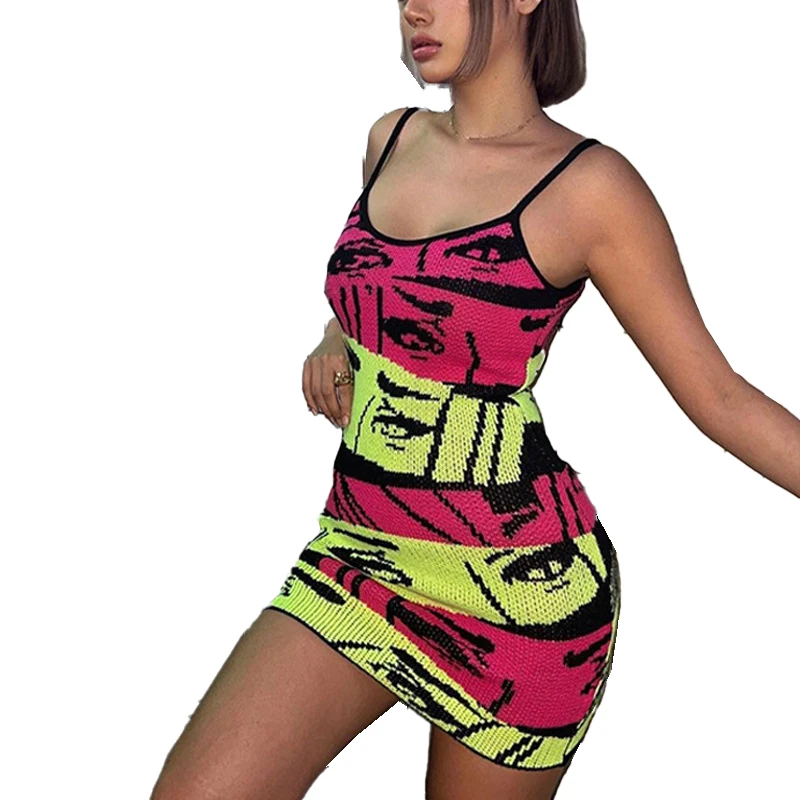 Personalized Print Slim Dress Spaghetti Strap O Neck Sleeveless Sexy Mini Bodycon Dresses For Women Summer Club Party Streetwear
Personalized Print Slim Dress Spaghetti Strap O Neck Sleeveless Sexy Mini Bodycon Dresses For Women Summer Club Party Streetwear