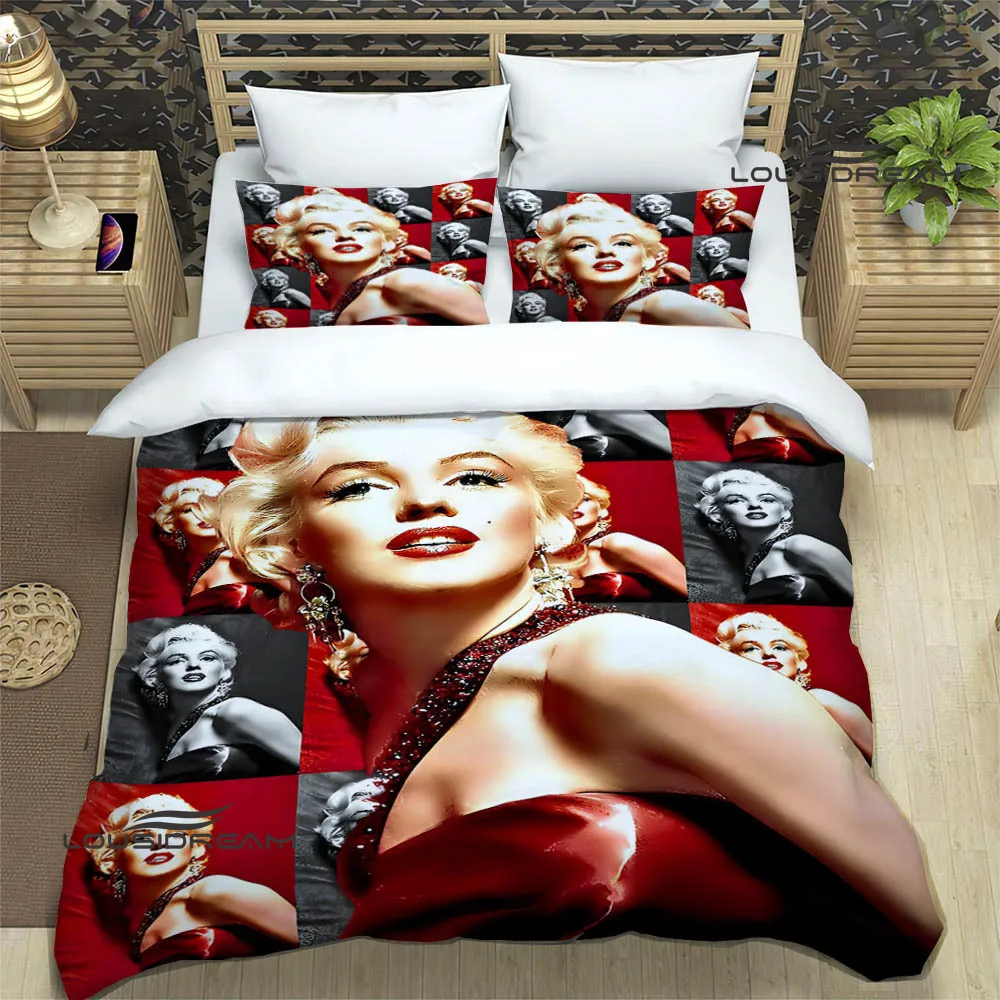 

Marilyn Monroe printed Bedding Sets exquisite bed supplies set duvet cover comforter set bedding set luxury Birthday Gift