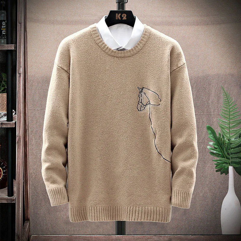 Brand Fashion Men Sweaters Animal Embroidery Solid Color Male Casual Knitted Pullovers Spring Autumn Winter Clothing Size M-3XL
Brand Fashion Men Sweaters Animal Embroidery Solid Color Male Casual Knitted Pullovers Spring Autumn Winter Clothing Size M-3XL