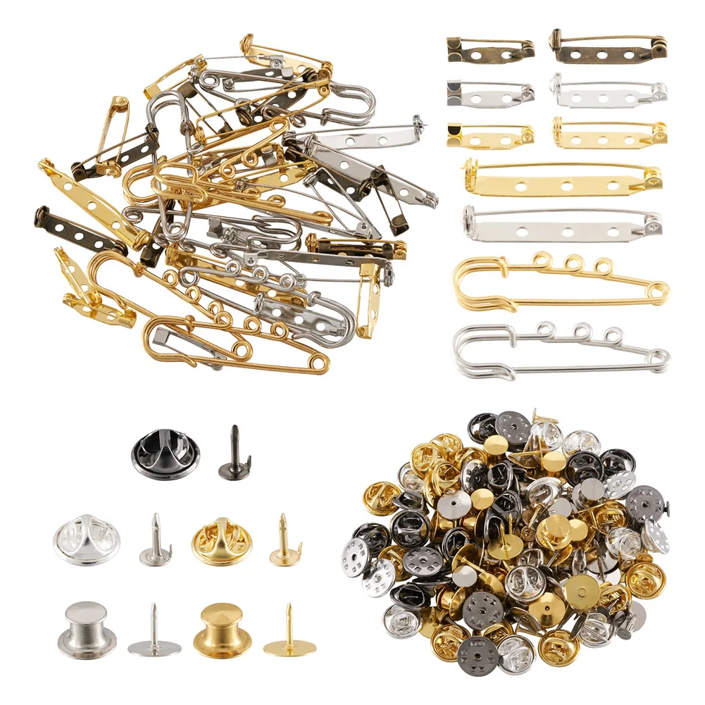 Brass Badge Lapel Pin Back Butterfly Clutches Flat Pad Pin Iron Brooch Finding Stainless Steel Safety Pin DIY Brooch Making Kit 
Brass Badge Lapel Pin Back Butterfly Clutches Flat Pad Pin Iron Brooch Finding Stainless Steel Safety Pin DIY Brooch Making Kit