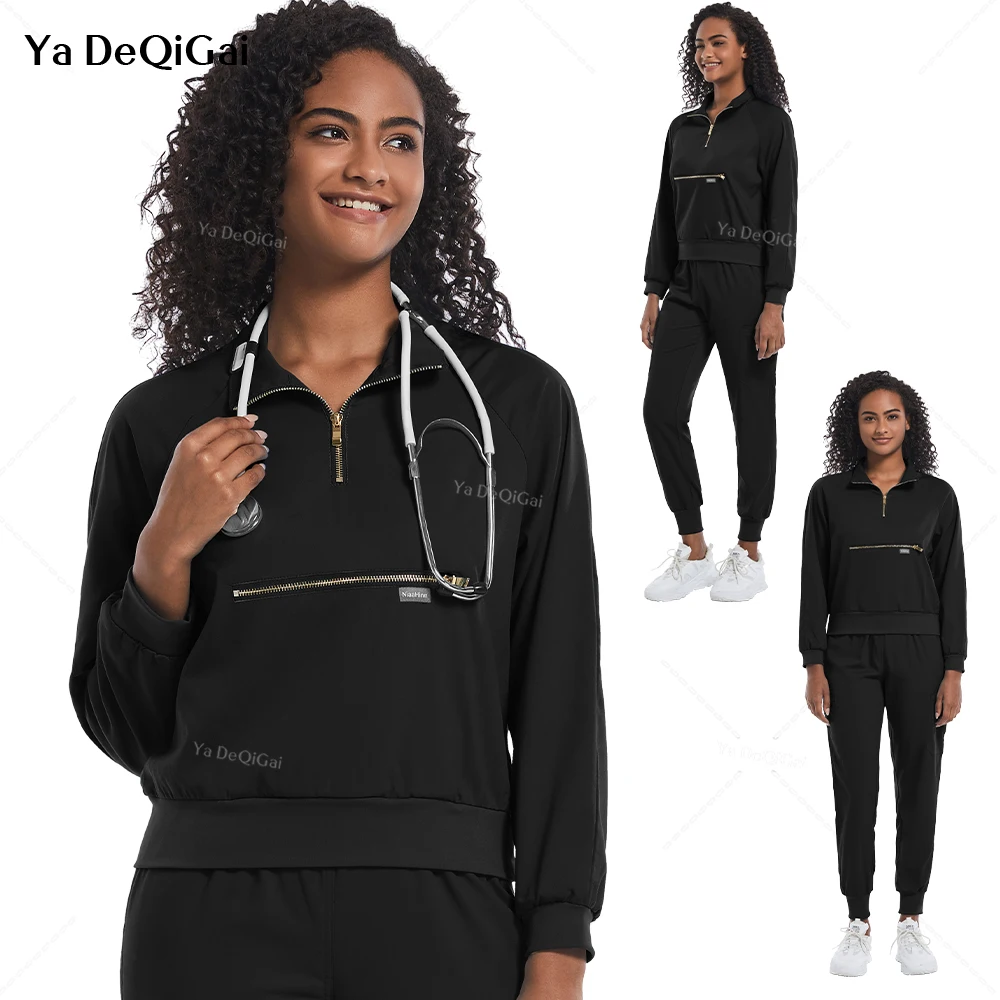 Healthcare Nurse Uniforms Black Medical Workwear Women Scrubs Tops Long Sleeve Jackets Pockets Pants Doctor Workwear Beauty Suit
Healthcare Nurse Uniforms Black Medical Workwear Women Scrubs Tops Long Sleeve Jackets Pockets Pants Doctor Workwear Beauty Suit