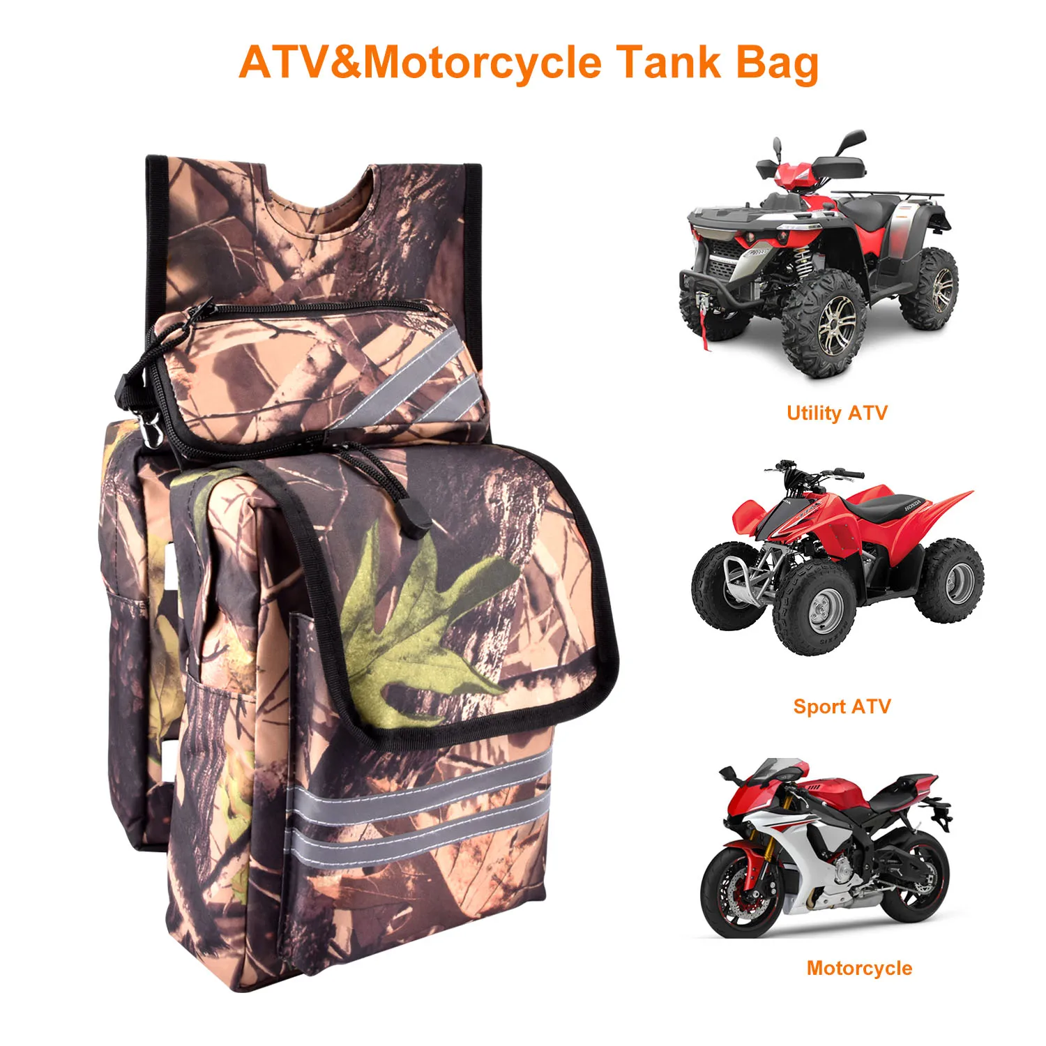 

Snowmobile Motorcycle Cargo Pocket Tank Storage Saddle Bags For ATV UTV 600D Oxford Waterproof Cell Phone Pocket