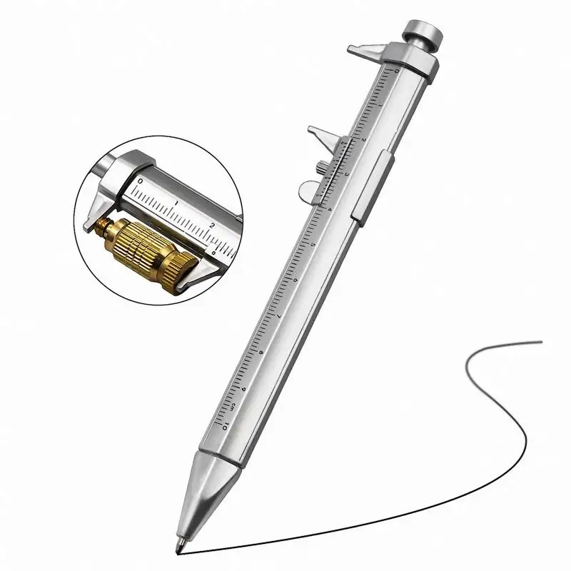 

Vernier Caliper Pen Metric mm Ballpoint Stationery Refill Student Plastic Measure Piston Tool Micrometer Ruler 100mm