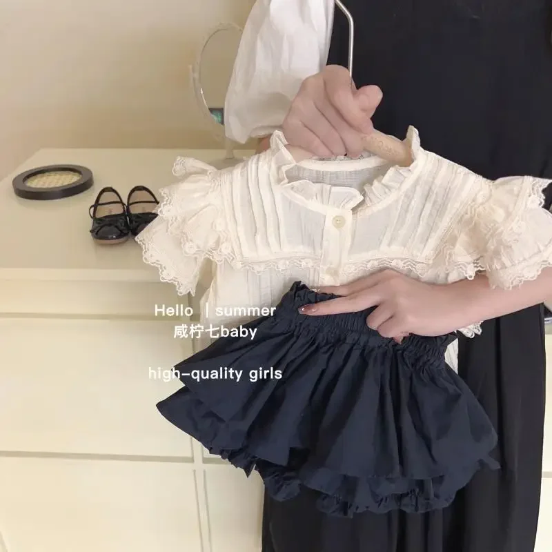 2024 Baby Girls Summer Clothing Set Sweet Lace Shirts+shorts Skirts,Fashion Girl Kids Birthday Princess Suits Children Clothes
2024 Baby Girls Summer Clothing Set Sweet Lace Shirts+shorts Skirts,Fashion Girl Kids Birthday Princess Suits Children Clothes