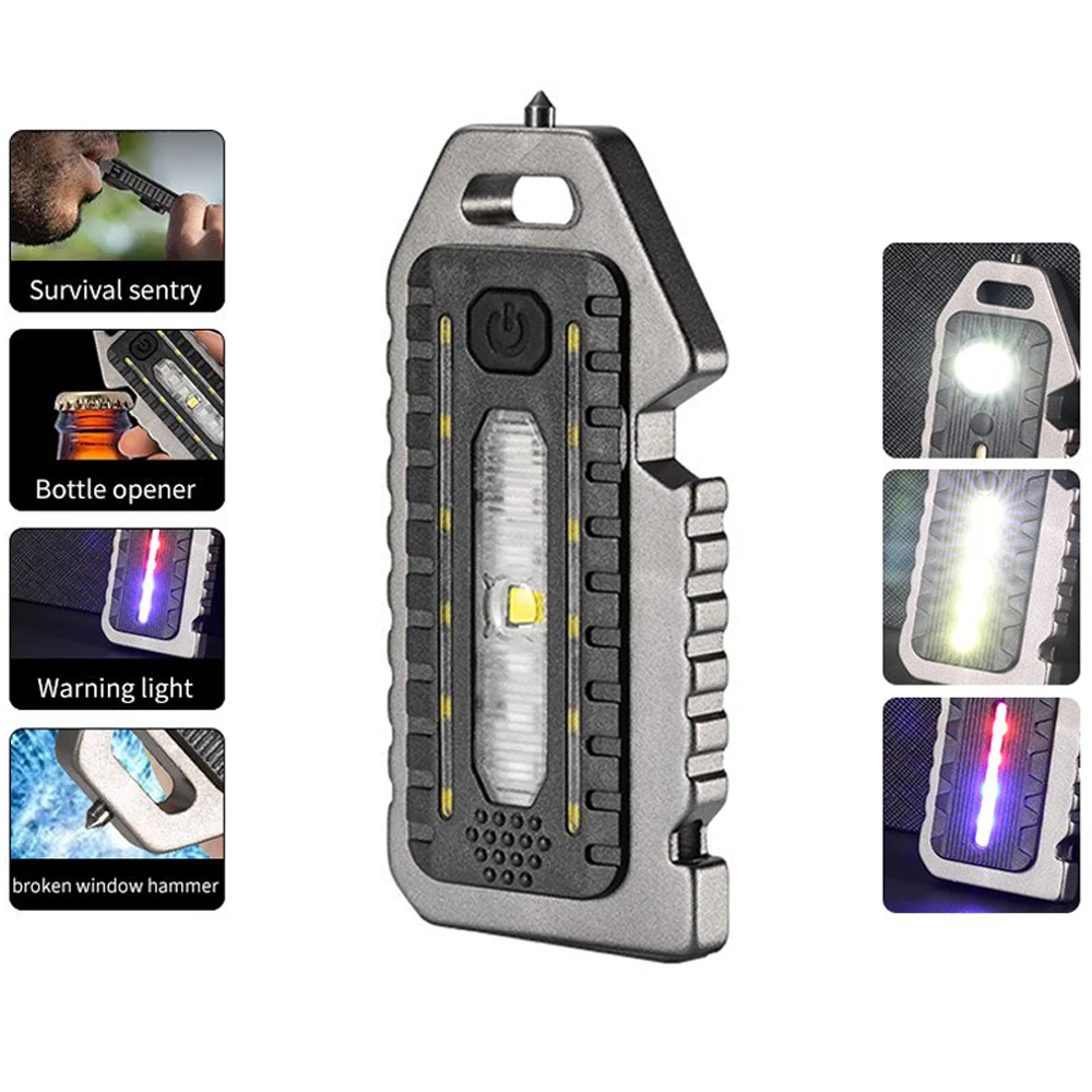 

Portable XPE COB Flashlight Mini LED Light USB Rechargeable with Magnet Lamp Waterproof BBQ Camping Whistle Self Defense Lnatern