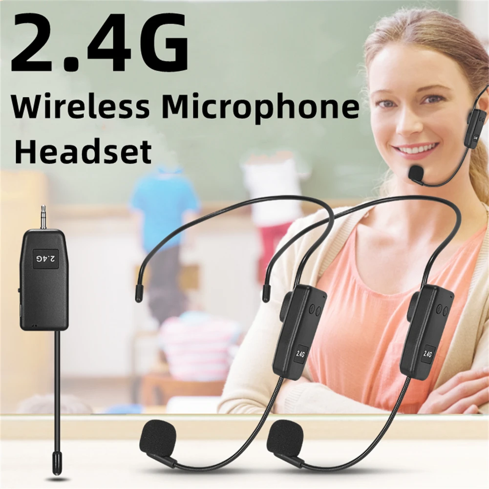 2.4G Wireless Headset Microphone Transmitter Receiver Set Mic With 3.5mm To 6.5mm Adapter Headset Mic For Teaching Tour Guide
2.4G Wireless Headset Microphone Transmitter Receiver Set Mic With 3.5mm To 6.5mm Adapter Headset Mic For Teaching Tour Guide