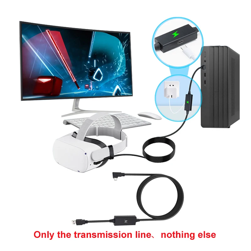 VR Data Transfer Charging Cable for Oculus Quest 2 5/ 10Gbps USB3.2 for Pro Pico 4 Accessories Type C VR Data Transfer Line 
VR Data Transfer Charging Cable for Oculus Quest 2 5/ 10Gbps USB3.2 for Pro Pico 4 Accessories Type C VR Data Transfer Line