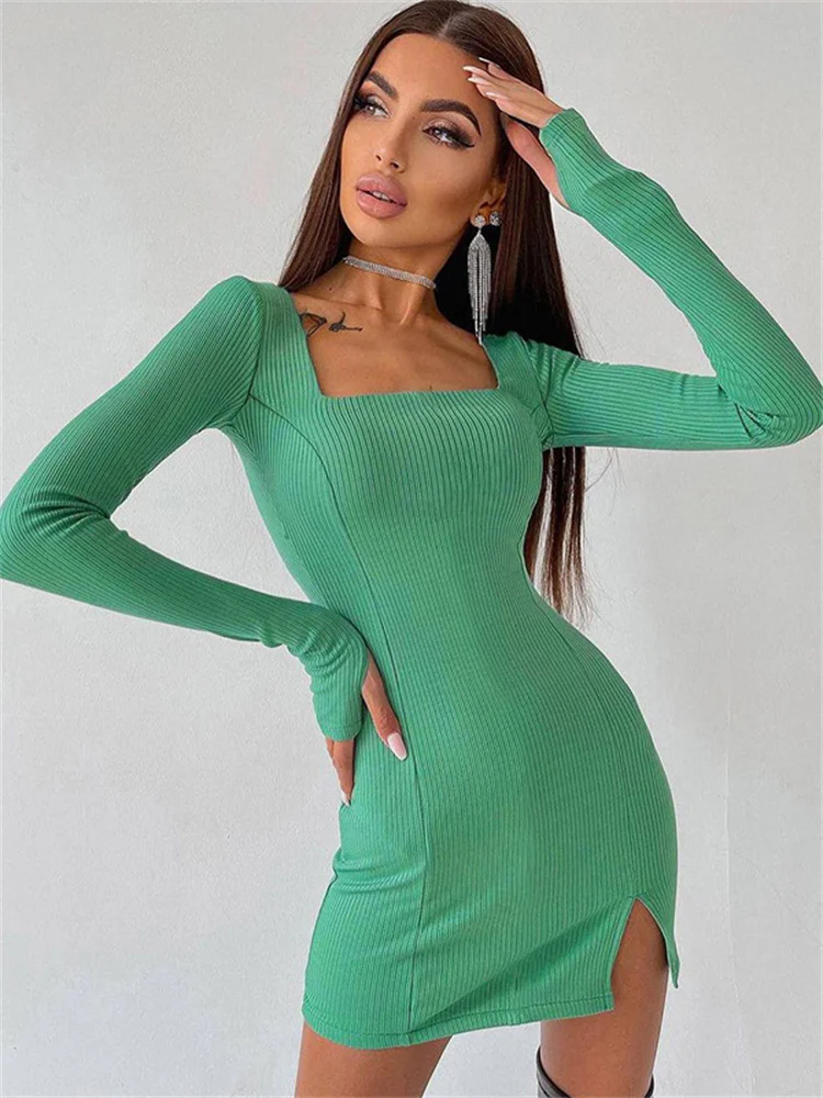 WLWXR Spring Street Finger Sleeve Bodycon Mini Dresses casual Outfit Women 2023 Long Sleeve Side Slit Short Dress Women Clothing
WLWXR Spring Street Finger Sleeve Bodycon Mini Dresses casual Outfit Women 2023 Long Sleeve Side Slit Short Dress Women Clothing