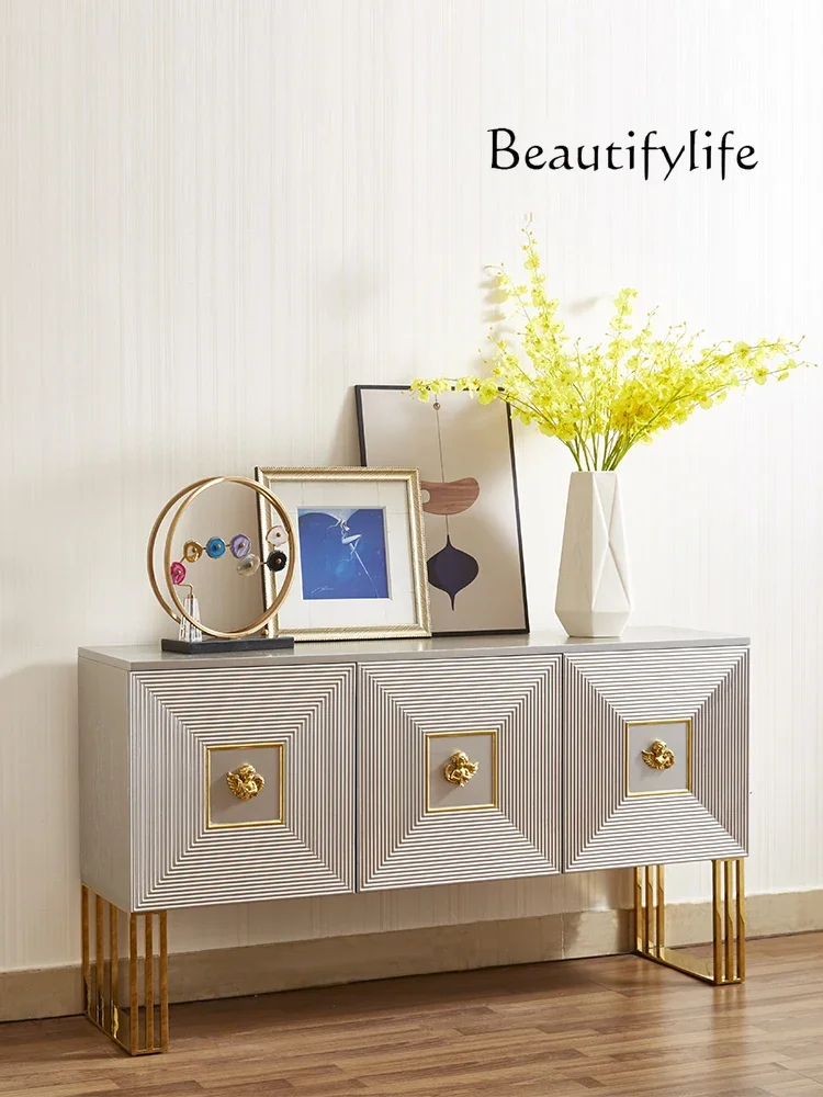 American Light Luxury Entrance Cabinet Simple Italian Sideboard Cabinet Emblema Stainless Steel Locker
American Light Luxury Entrance Cabinet Simple Italian Sideboard Cabinet Emblema Stainless Steel Locker