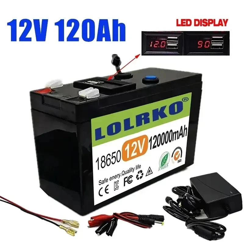 12v 12000mAh18650 rechargeable battery pack DC 12.6V 120Ah battery for solar energy electric vehicle battery+12.6v3A charger
12v 12000mAh18650 rechargeable battery pack DC 12.6V 120Ah battery for solar energy electric vehicle battery+12.6v3A charger