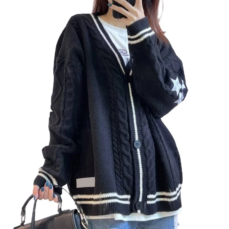 Sweaters Loose Buttons Long sleeve Cardigan Solid Women's Clothing Casual sweet young style streetwear office Lady Simplicity
Sweaters Loose Buttons Long sleeve Cardigan Solid Women's Clothing Casual sweet young style streetwear office Lady Simplicity