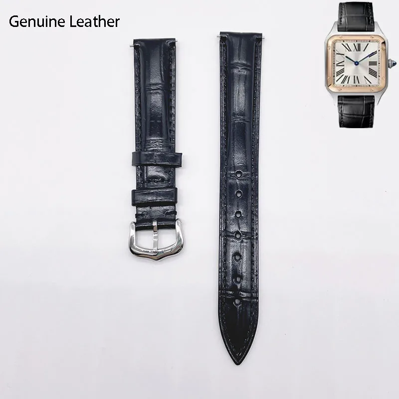 

Watchstrap Accessories Leather Watchband Suitable for SANTOS DE CARTIER Watch Bracelet Women Men's 15 18 20mm