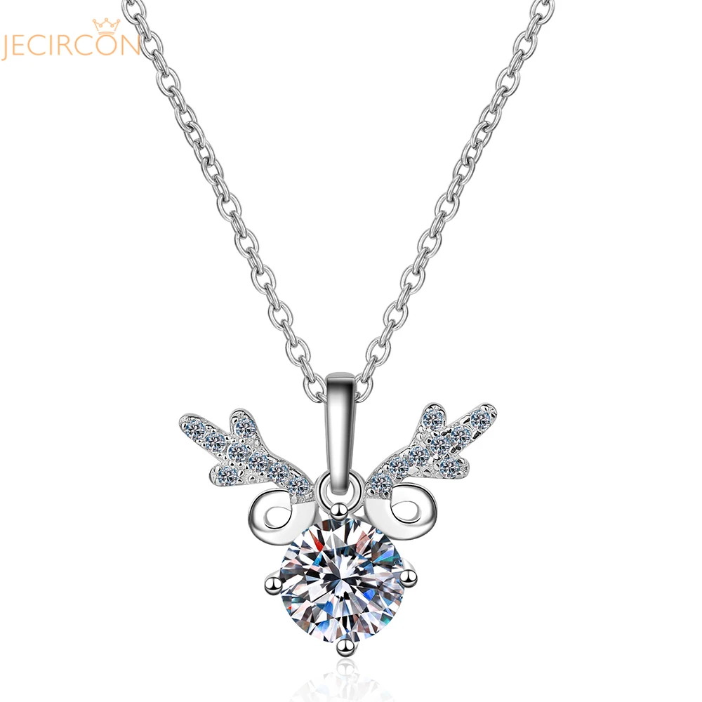 JECIRCON 1/2 Carat Moissanite Necklace for Women 4-claw Simitation Diamond Deer Pendant 925 Sterling Silver Plated pt950 Jewelry
JECIRCON 1/2 Carat Moissanite Necklace for Women 4-claw Simitation Diamond Deer Pendant 925 Sterling Silver Plated pt950 Jewelry