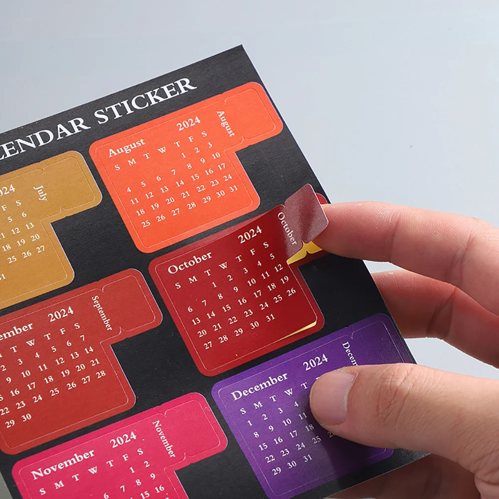 

2024 12 Months Calendar Notebook Index Label Sticker Planner Category Stickers School Office Supplies Stationery