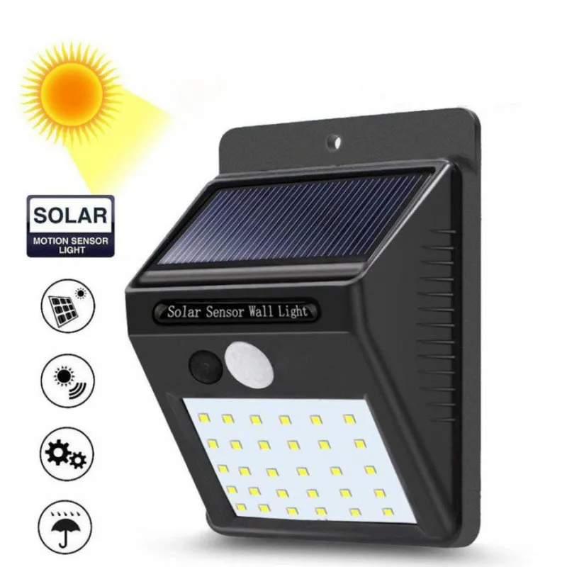 

LED Solar Wall Lights Outdoor Lamp PIR Motion Sensor LED Lights IP65 20LEDs Sunlight Powered For Street Fence Garden Security