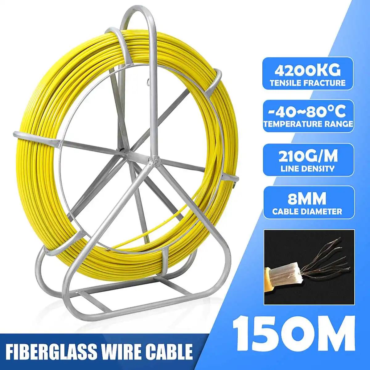 150m Fiberglass Wire Cable Push Puller Running Rods Fish Pulling Kit Wall Electrical Wires With Hook Rods Tool
150m Fiberglass Wire Cable Push Puller Running Rods Fish Pulling Kit Wall Electrical Wires With Hook Rods Tool