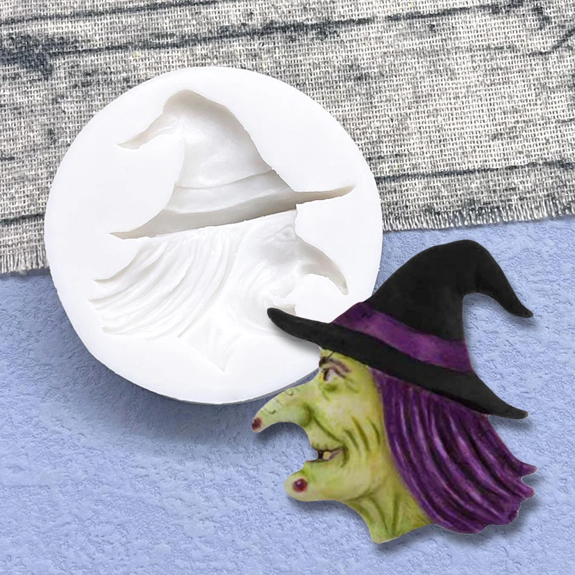 

Witch Halloween Silicone Sugarcraft Chocolate Cupcake Baking Mold Resin Tools Fondant Cake Decorating Tools