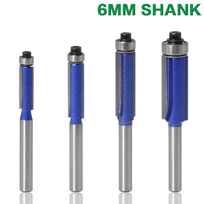 1pc 1/4 Shank 6mm shank Trim Router Bit with Bearing for Wood Template Pattern Bit Tungsten Carbide Milling Cutter for Wood
1pc 1/4 Shank 6mm shank Trim Router Bit with Bearing for Wood Template Pattern Bit Tungsten Carbide Milling Cutter for Wood