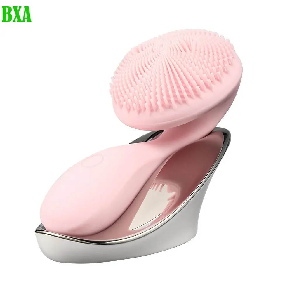 

SJ01 Silicone Ultrasonic Facial Brush Cleansing Brush Face Body Cleanser 4 Modes with Rotating Magnetic Beads Skin Rejuvenation