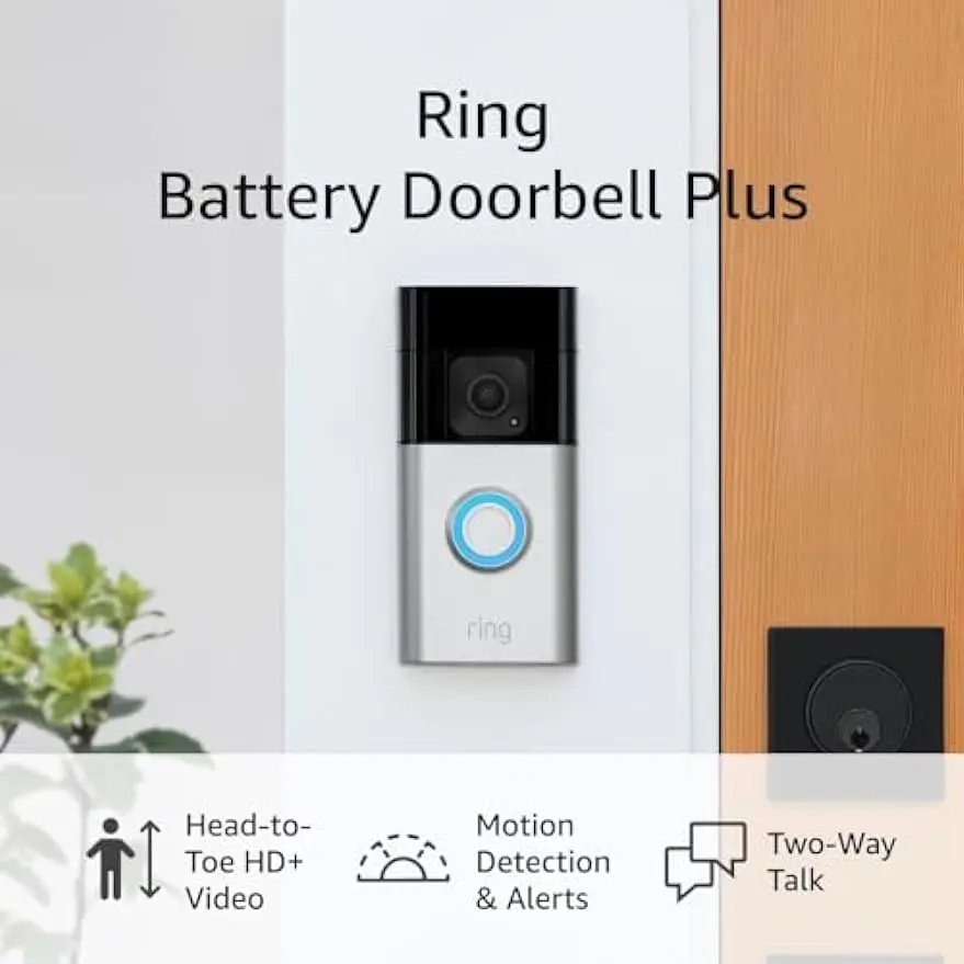 

Certified Refurbished Ring Battery Doorbell Plus | Head-to-Toe HD+ Video, motion detection & alerts, and Two-Way