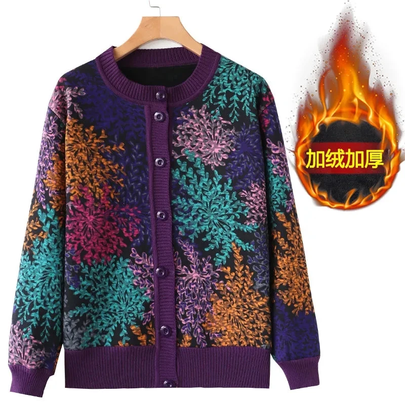 Mother's Winter Sweater Cardigan Coat One Piece Plush Middle-Aged Elderly Women Knitted Jacket Grandma's Outwear Large Size 4XL
Mother's Winter Sweater Cardigan Coat One Piece Plush Middle-Aged Elderly Women Knitted Jacket Grandma's Outwear Large Size 4XL