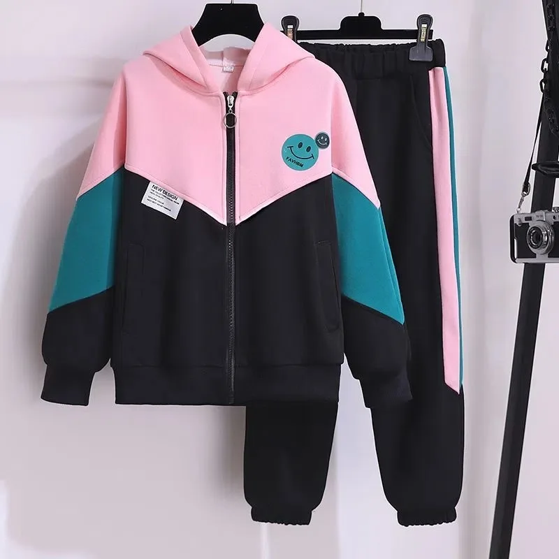 Autumn Children Girl Clothes Set Solid Hooded Jacket Coat Top and Side Stripe Pants 2 Pieces Suit Teenage Girls Tracksuit
Autumn Children Girl Clothes Set Solid Hooded Jacket Coat Top and Side Stripe Pants 2 Pieces Suit Teenage Girls Tracksuit