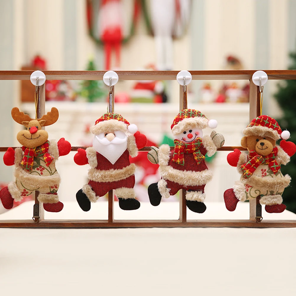 

Cute Santa Claus Snowman Elk Hanging Decoration Christmas Tree Plush Doll Pendant Merry Christmas Ornament for Home Decoration