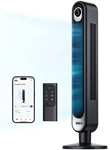 Fan 42 Inch, Cruiser Pro T1 Quiet Oscillating Bladeless Fan with Remote, 6 Speeds, 4 Modes, LED Display, 12H Timer, Black Floor
Fan 42 Inch, Cruiser Pro T1 Quiet Oscillating Bladeless Fan with Remote, 6 Speeds, 4 Modes, LED Display, 12H Timer, Black Floor