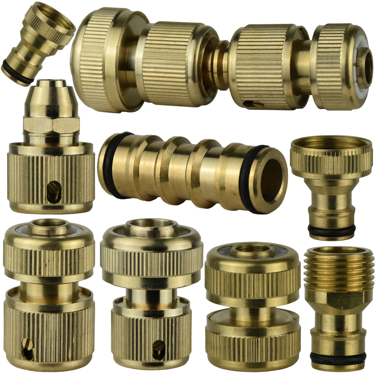 

1/2'' 3/4'' 1'' Brass Tap Quick Connector Copper Hose Coupling 16mm 20mm Adapter Garden Tubing Repair Watering Gun Fittings Tool