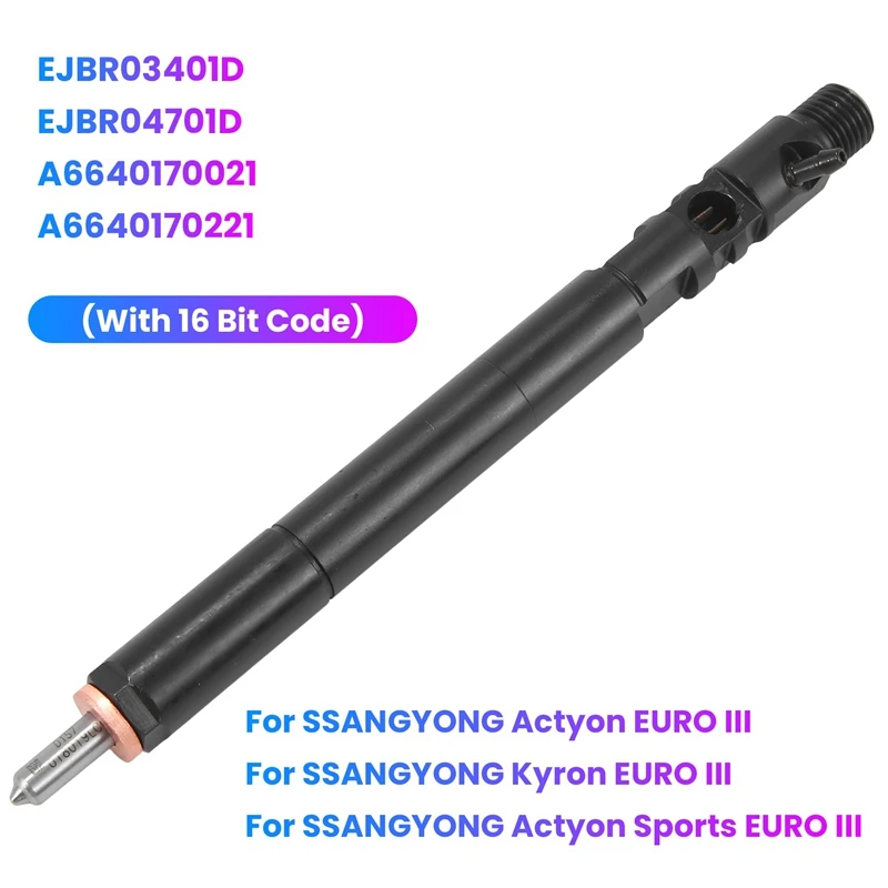 Новый Дизельный топливный инжектор EJBR03401D A6640170021 с 16-битным кодом Для Ssangyong Actyon Kyron Rexton CRDI EURO 3
Новый Дизельный топливный инжектор EJBR03401D A6640170021 с 16-битным кодом Для Ssangyong Actyon Kyron Rexton CRDI EURO 3