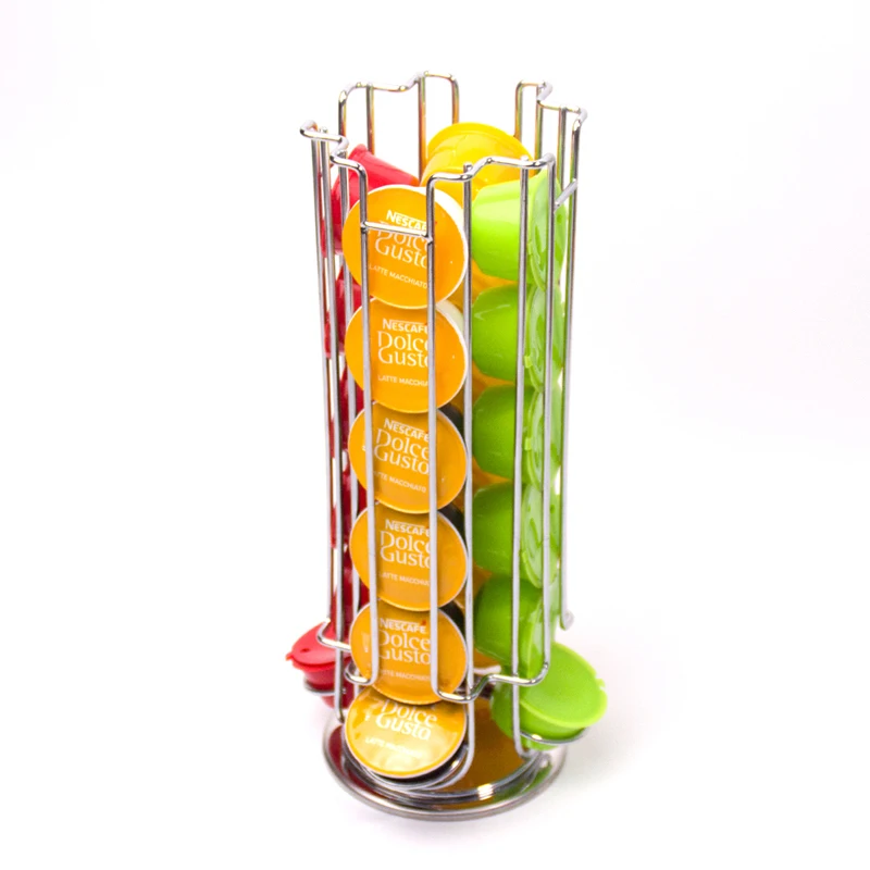 24Cups Rotatable Coffee Pod Holder For Dolce Gusto Capsule Display Capsule Rack Stainless Steel Tower Stand Storage Shelves Rack
24Cups Rotatable Coffee Pod Holder For Dolce Gusto Capsule Display Capsule Rack Stainless Steel Tower Stand Storage Shelves Rack