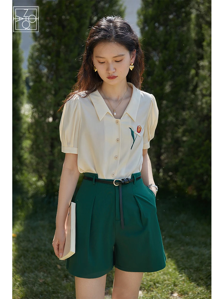 

ZIQIAO High-waisted Commuter Shorts Women's Summer 2022 new Japanese Loose-fitting Crotch Thin Wide-leg Fashion Casual Pants