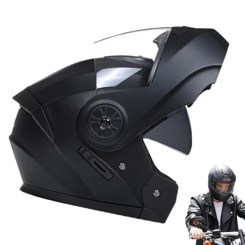 

Мотоциклетные шлемы для взрослых, водонепроницаемые, с двойным козырьком, на все лицо, регулируемые