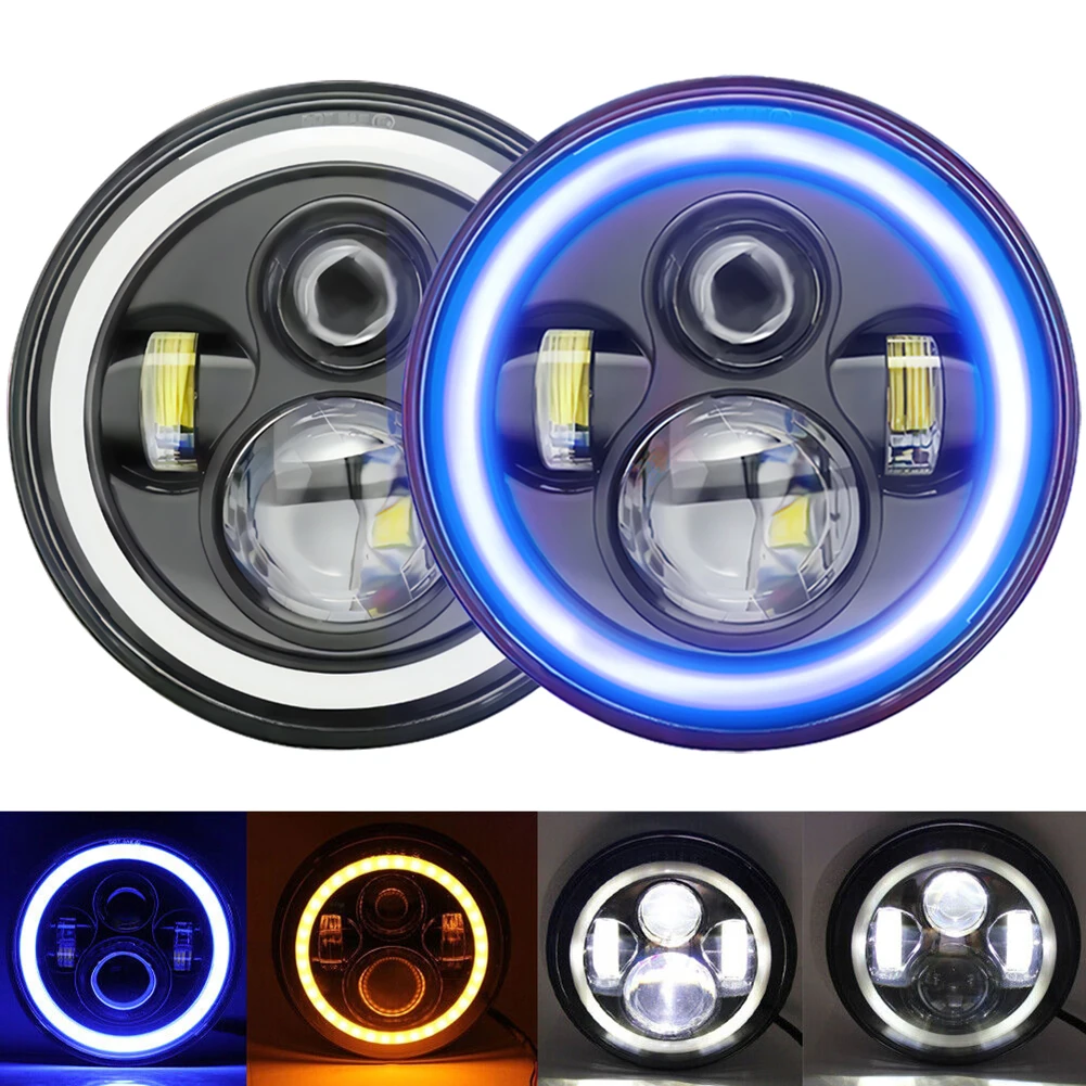 7 Inch Round LED Headlight With Ring Lighting 140W 14000LM High Brightness 3000K-6000K IP67 Waterproof Sealed Headlamps With Ada
7 Inch Round LED Headlight With Ring Lighting 140W 14000LM High Brightness 3000K-6000K IP67 Waterproof Sealed Headlamps With Ada