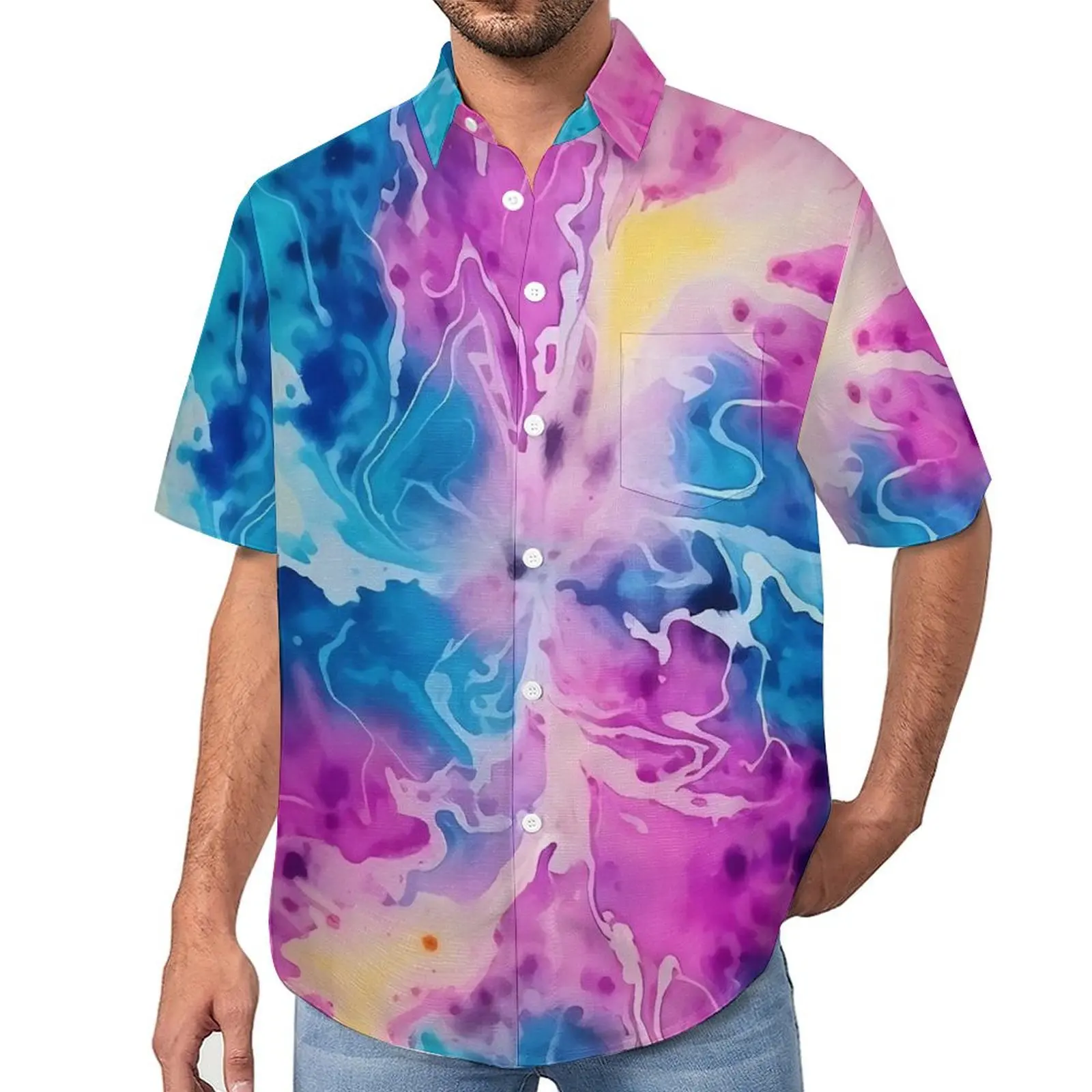 Watercolor Tie Dye Beach Shirt Psychedelic Summer Casual Shirts Mens Vintage Blouses Short Sleeve Pattern Clothes 3XL 4XL
Watercolor Tie Dye Beach Shirt Psychedelic Summer Casual Shirts Mens Vintage Blouses Short Sleeve Pattern Clothes 3XL 4XL
